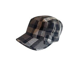 Ben Sherman Unisex Plaid Cap One Size Fits All 90% Polyester 10% Wool
